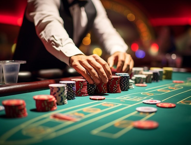 Layar permainan Teen Patti live-dealer di platform dipo4d dengan streaming video dealer dan antarmuka taruhan
